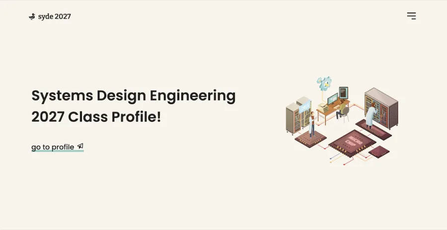 Systems Design Engineering class profile dashboard